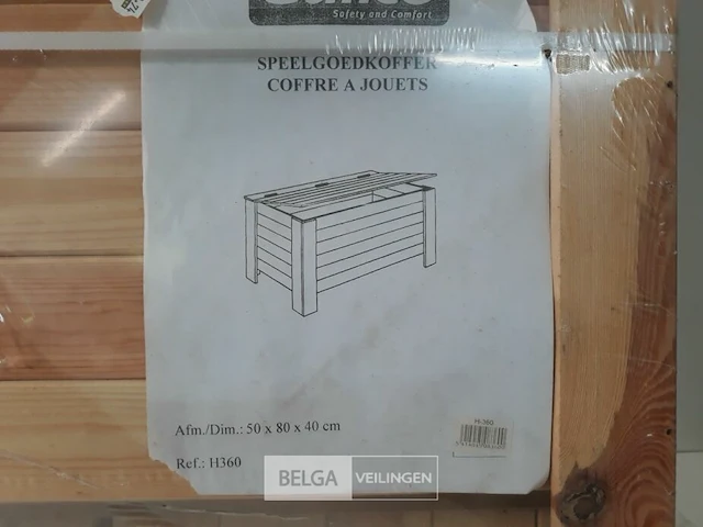 1 x speelgoedkoffer hout 50x80x40 cm - afbeelding 3 van  3
