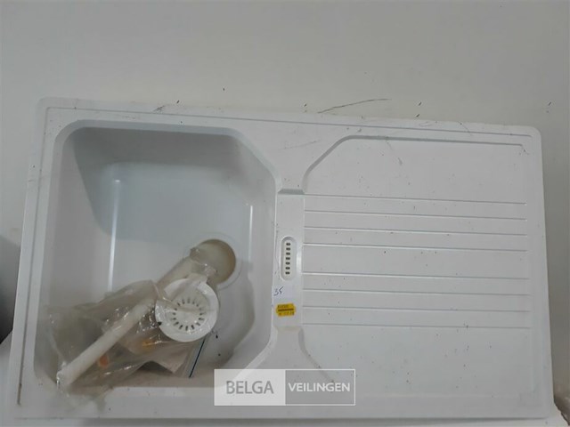 1 x spoelbak pvc enkel met sifon - afbeelding 1 van  3