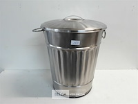 1 x stalen vuilbak met deksel - afbeelding 2 van  3