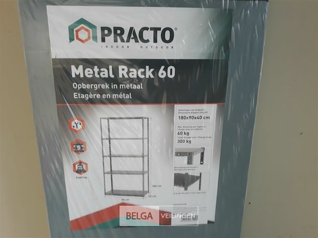 1 x stapelrek metaal 180x90x40 cm met 5 leggers - afbeelding 3 van  3