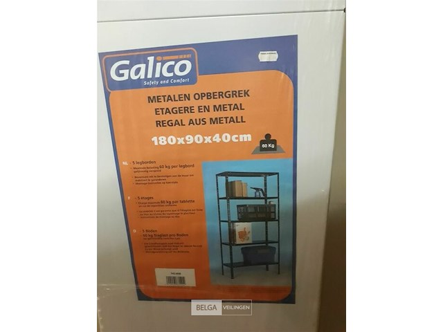 1 x stapelrek metaal 180x90x40 cm met 5 leggers - afbeelding 3 van  3
