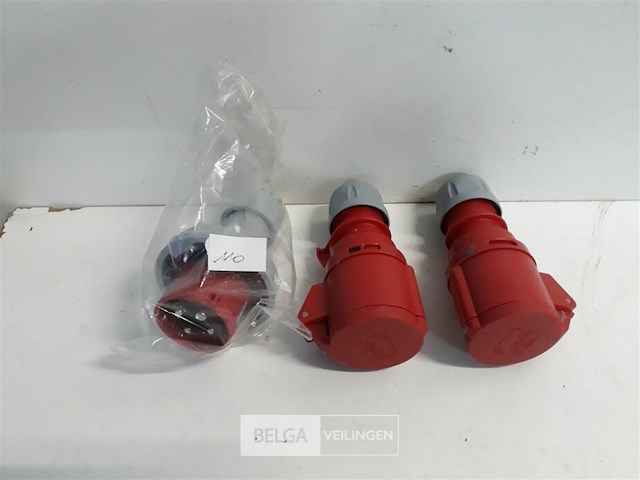 1 x stekker + 2 x tegenstekker ce 3p 16a - afbeelding 1 van  3