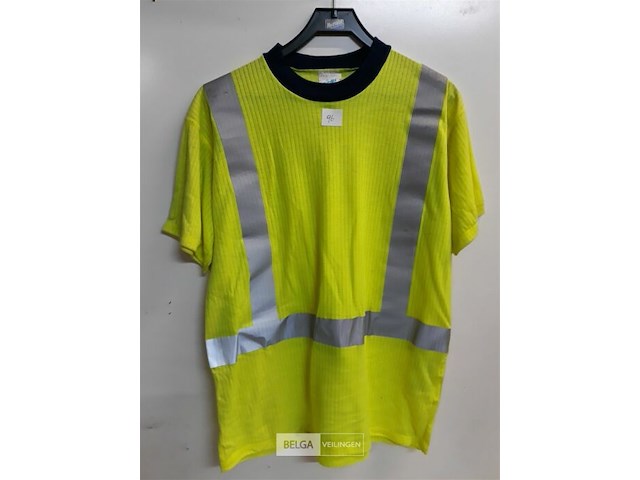 1 x t-shirt geel fluo fristads l - afbeelding 1 van  3