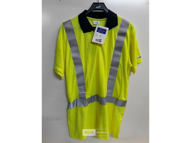 1 x t-shirt geel fluo fristads xxl - afbeelding 1 van  3
