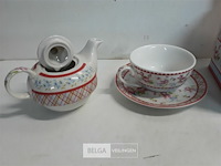 1 x theepot met kop en onderbord - afbeelding 3 van  3
