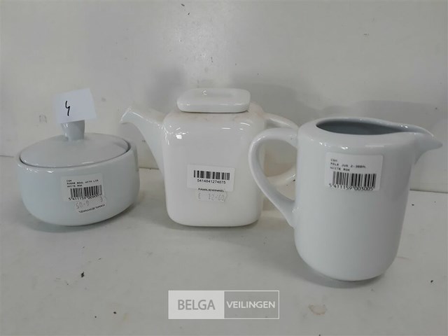 1 x theepot + suikerpot + melkkan hotel porselein - afbeelding 3 van  3