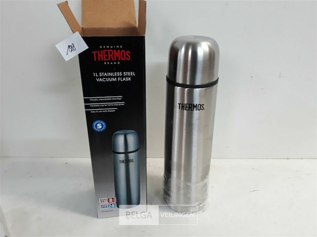 1 x thermos fles inox 1 l met schenkdop - afbeelding 2 van  3