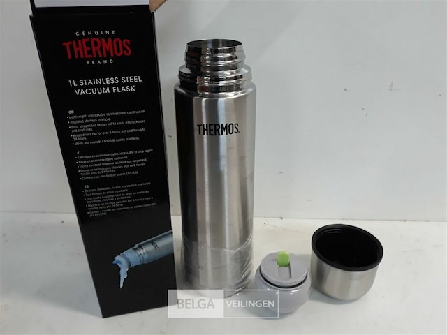 1 x thermos fles inox 1 l met schenkdop - afbeelding 3 van  3