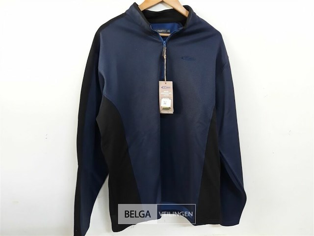 1 x trui korte rits blauw/zwart xxl - afbeelding 2 van  3