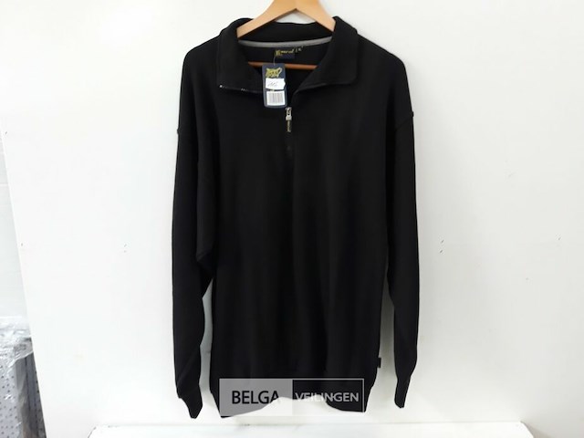 1 x trui korte rits zwart wolf line xl - afbeelding 2 van  3