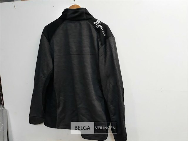 1 x trui lange rits grijs/zwart wolf line xl - afbeelding 3 van  3