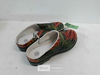 1 x tuinschoen pvc 37 groen wortelprint - afbeelding 2 van  3