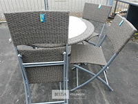 1 x tuinset wicker 4 delig taupe - afbeelding 3 van  3