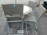 1 x tuinset wicker 5-delig taupe - afbeelding 3 van  3