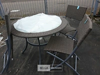 1 x tuinset wicker 5-delig taupe
