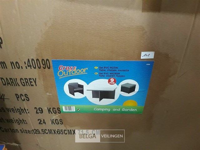 1 x tuinset wicker 9 delig donker grijs - afbeelding 1 van  3