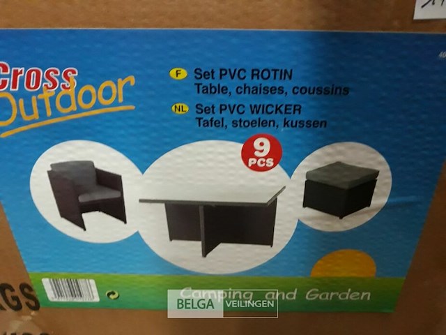 1 x tuinset wicker 9-delig donker grijs - afbeelding 3 van  3