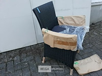 1 x tuinstoel aluminium gevlochten rotan met kussen - afbeelding 3 van  3
