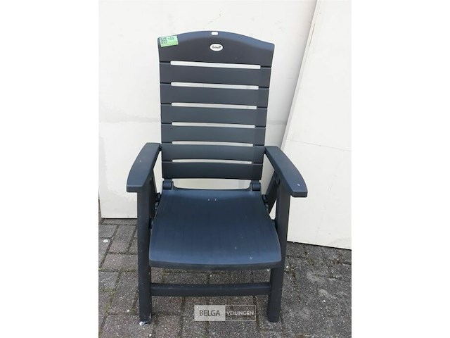 1 x tuinstoel pvc grijs verstelbare rug - afbeelding 2 van  3