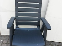 1 x tuinstoel pvc grijs verstelbare rug - afbeelding 2 van  3
