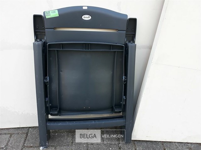 1 x tuinstoel pvc grijs verstelbare rug - afbeelding 3 van  3