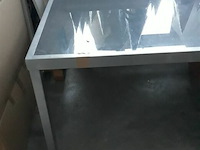 1 x tuintafel aluminium frame glazen blad showmodel - afbeelding 3 van  3