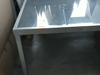 1 x tuintafel aluminium frame glazen blad showmodel - afbeelding 3 van  3