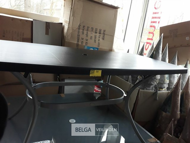 1 x tuintafel aluminium frame pvc blad antraciet hartman - afbeelding 1 van  3