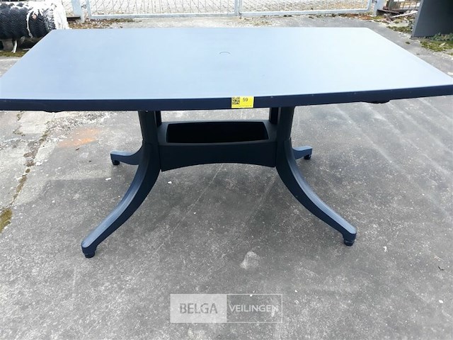 1 x tuintafel blauw pvc 160x90 cm hartman showmodel - afbeelding 1 van  3