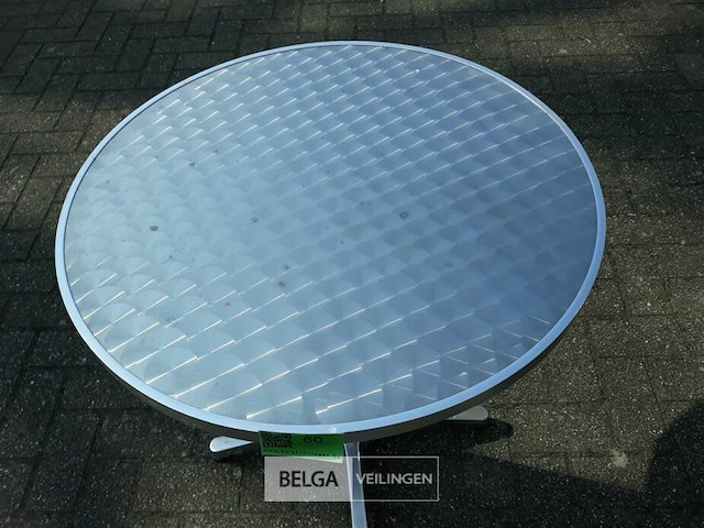 1 x tuintafel glazen blad alu onderstel - afbeelding 3 van  3