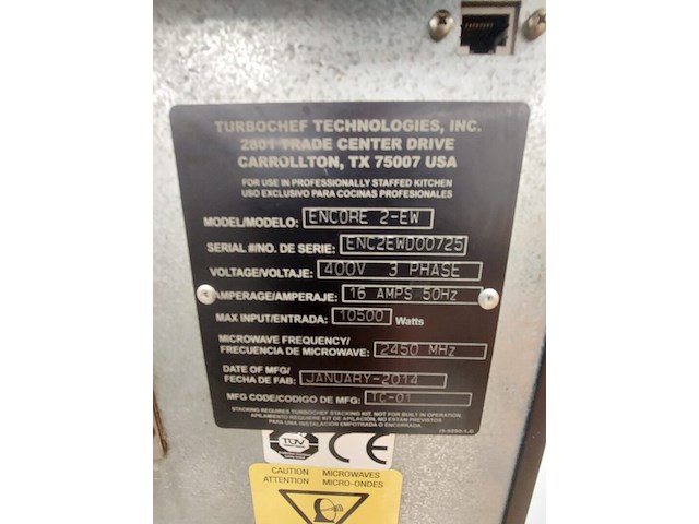 1 x turbochef encore micro speedoven - afbeelding 8 van  8