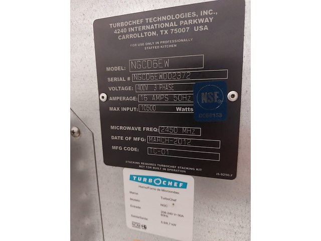 1 x turbochef kitchencros micro speedoven - afbeelding 11 van  11