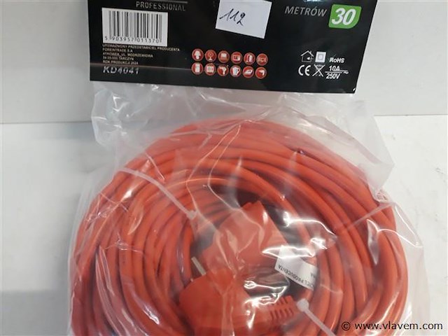 1 x verlengkabel 30m 10a - afbeelding 2 van  2