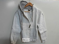 1 x vest met rits + kap wit wolf line s - afbeelding 1 van  3