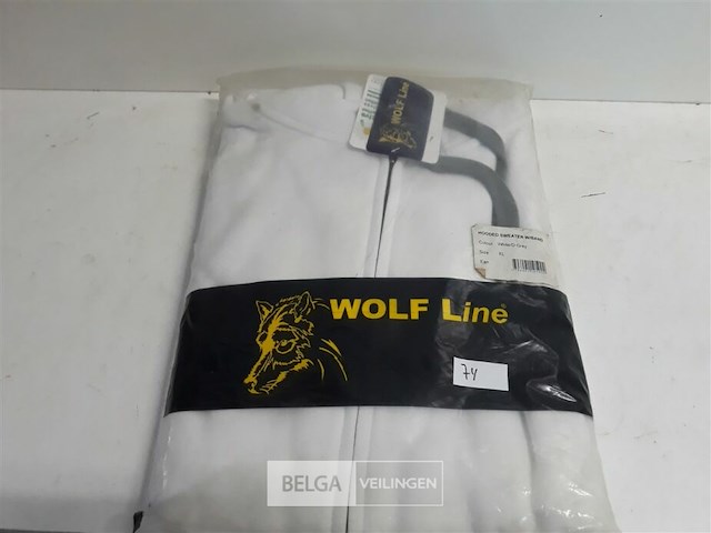 1 x vest met rits + kap wit wolf line s - afbeelding 3 van  3