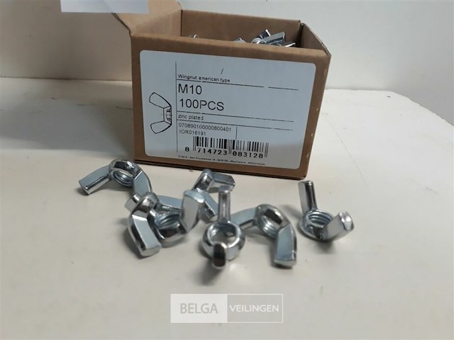 1 x vleugelmoer verzinkt m 10 100 stuks - afbeelding 3 van  3