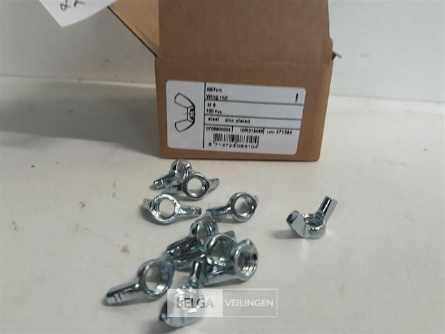 1 x vleugelmoer verzinkt m 8 100 stuks - afbeelding 3 van  3
