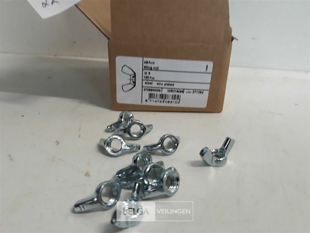 1 x vleugelmoer verzinkt m 8 100 stuks - afbeelding 3 van  3
