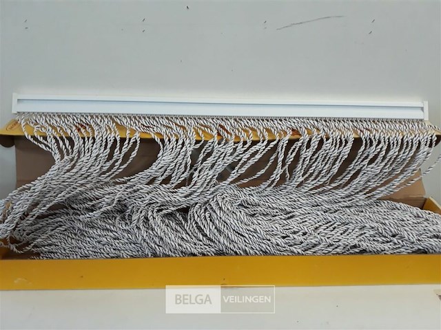 1 x vliegengordijn pvc spaghetti linten wit-bruin 90x210 cm - afbeelding 3 van  3