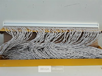 1 x vliegengordijn pvc spaghetti linten wit-bruin 90x210 cm - afbeelding 3 van  3