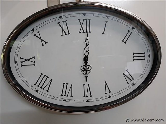 1 x wandklok ovaal - afbeelding 2 van  2