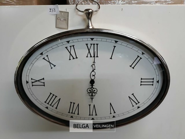 1 x wandklok ovaal - afbeelding 1 van  3
