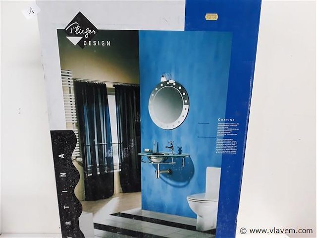 1 x wasbak inox glazen blad chrome sifon - afbeelding 1 van  2