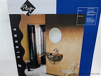 1 x wasbak inox houten blad chrome sifon - afbeelding 1 van  2