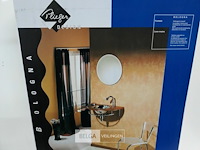 1 x wasbak inox houten blad chrome sifon - afbeelding 1 van  3