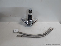 1 x wastafel kraan chrome koud-warm water showmodel - afbeelding 1 van  2