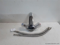 1 x wastafel kraan chrome koud-warm water showmodel - afbeelding 2 van  2