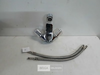 1 x wastafel kraan chrome koud-warm water showmodel - afbeelding 2 van  3