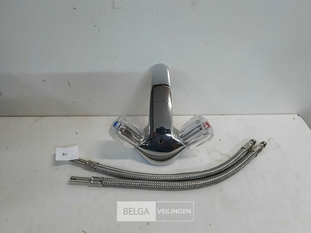 1 x wastafel kraan chrome koud-warm water showmodel - afbeelding 3 van  3