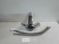 1 x wastafel kraan chrome koud-warm water showmodel - afbeelding 3 van  3